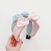 [Limited] Girl Hairband Bow Plaid Wide (GHB9286)